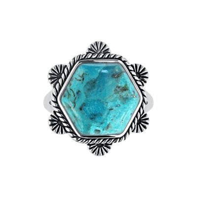 Sterling Silver Octagon Turquoise Earrings