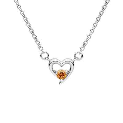 Sterling Silver Heart Necklace 18+2 Inches