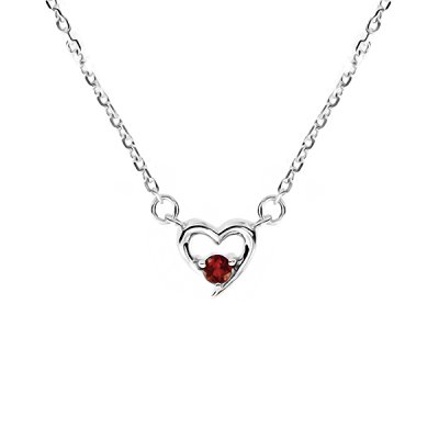 Sterling Silver Heart Necklace 18+2 Inches
