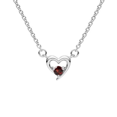 Sterling Silver Heart Necklace 18+2 Inches