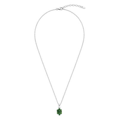 Sterling Silver Chrome Diopside With Chain 18 Inches