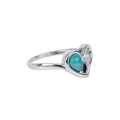 Sterling Silver Turquoise Love Ring