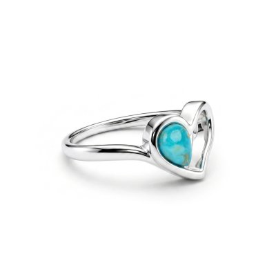 Sterling Silver Turquoise Love Ring