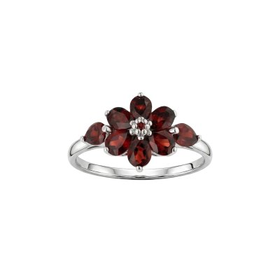 Garnet Sterling Silver Ring