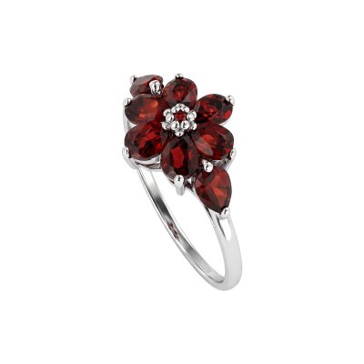 Sterling Silver Garnet Ring