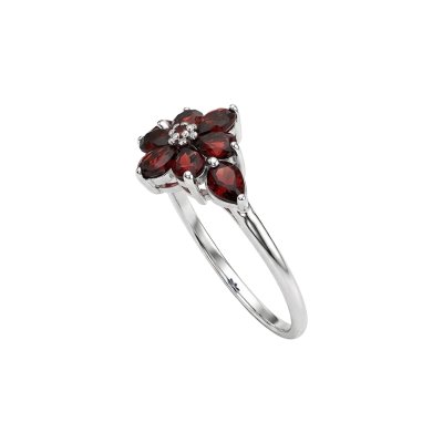 Garnet Sterling Silver Ring