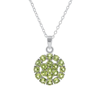 Sterling Silver Peridot Pendant With Chain 18 Inches
