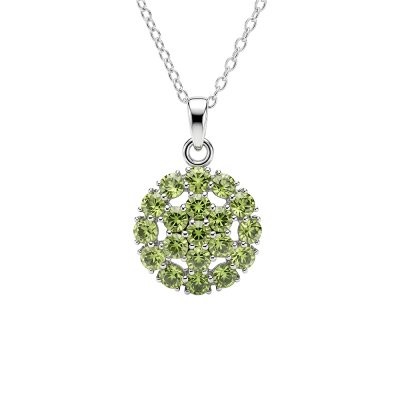 Sterling Silver Peridot Pendant With Chain 18 Inches