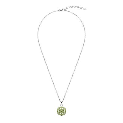 Sterling Silver Peridot Pendant With Chain 18 Inches