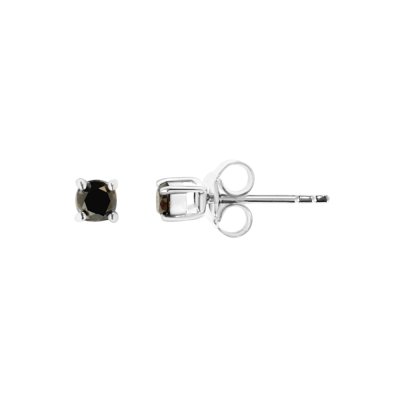 Sterling Silver Black Diamond 0.2 Carat Stud Earrings