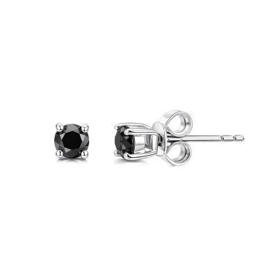 Sterling Silver Black Diamond 0.2 Carat Stud Earrings