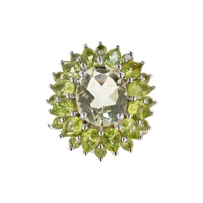 Sterling Silver Green Amethyst & Peridot Ring