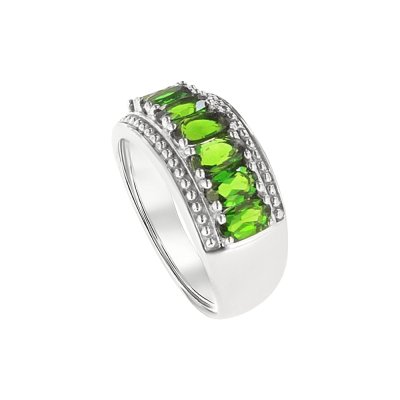 Sterling Silver Chrome Diopside Ring