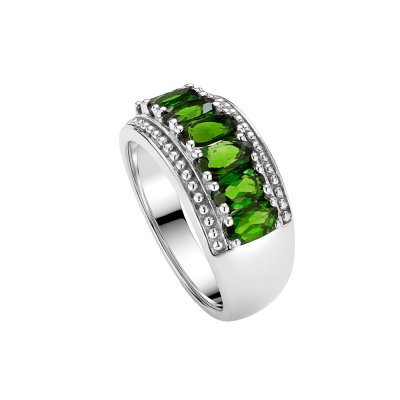 Sterling Silver Chrome Diopside Ring