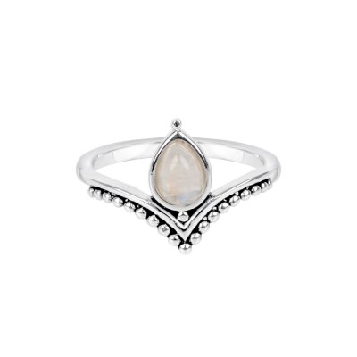 Sterling Silver Rainbow Moonstone Ring