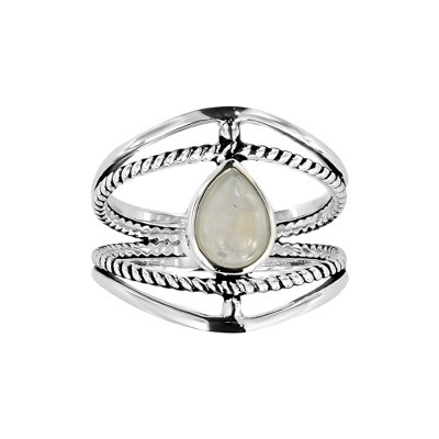 Sterling Silver Rainbow Moonstone Ring