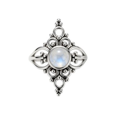 Sterling Silver Rainbow Moonstone Ring