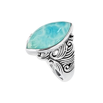 Sterling Silver Larimar Ring