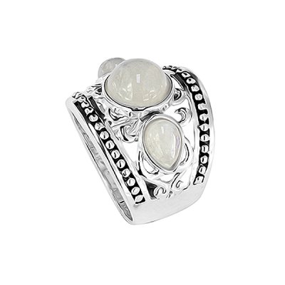 Sterling Silver Rainbow Moonstone Ring