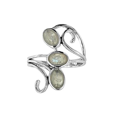 Sterling Silver Rainbow Moonstone Ring