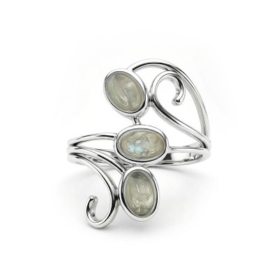 Sterling Silver Rainbow Moonstone Ring