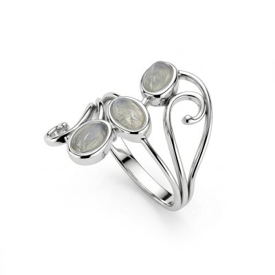 Sterling Silver Rainbow Moonstone Ring