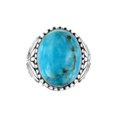 Sterling Silver Kingman Turquoise Men's Ring