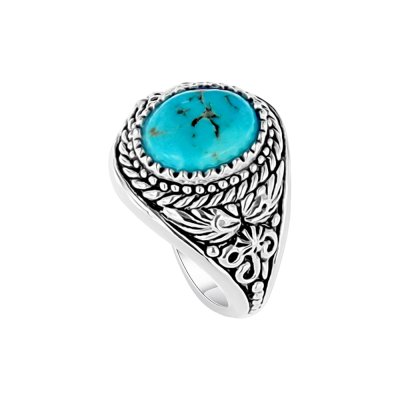 Sterling Silver Kingman Turquoise Men's Ring