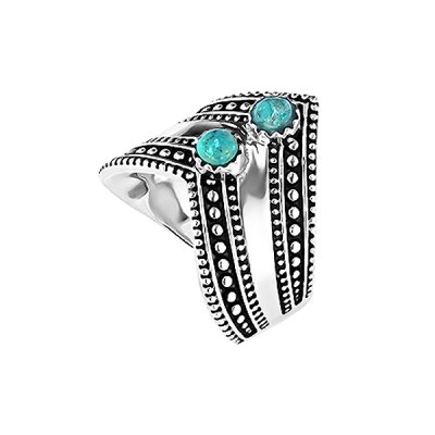 Sterling Silver Turquoise Boho Ring