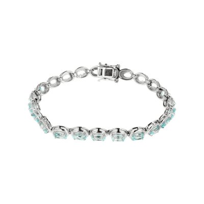 Sterling Silver Sky Blue Topaz Tennis Bracelet 7.25 Inches