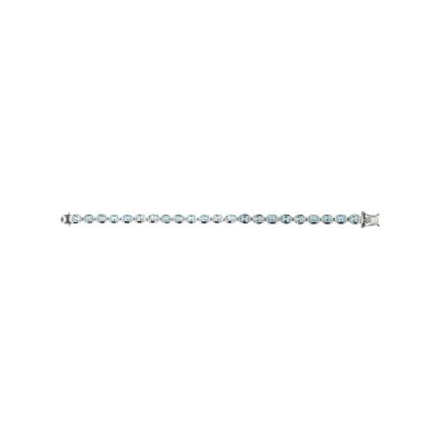 Sterling Silver Sky Blue Topaz Tennis Bracelet 7.25 Inches