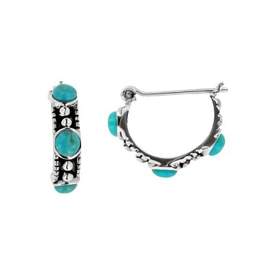 Sterling Silver Turquoise Hoop earrings