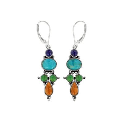 Sterling Silver Multi Color Earrings