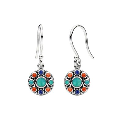 Multi Colors Sterling Silver Earrings