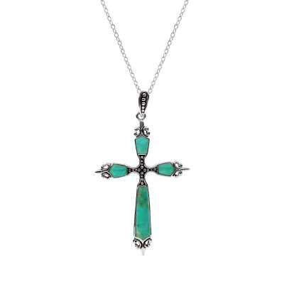 Sterling Silver Turquoise Pendant With Chain 18 Inches