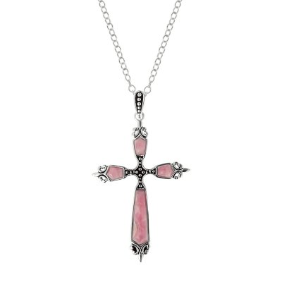 Sterling Silver Rhodochrosite Pendant With Chain 18 Inches