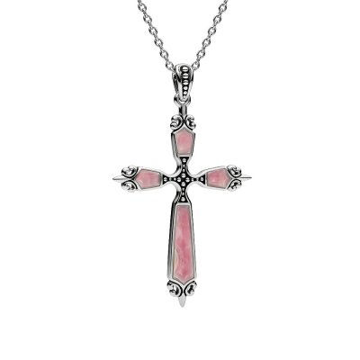 Sterling Silver Rhodochrosite Pendant With Chain 18 Inches
