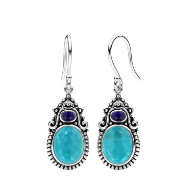 Turquoise & Lapis Sterling Silver Earrings