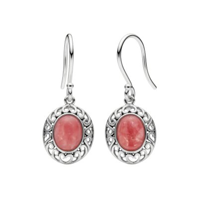 Rhodochrosite Sterling Silver Earrings
