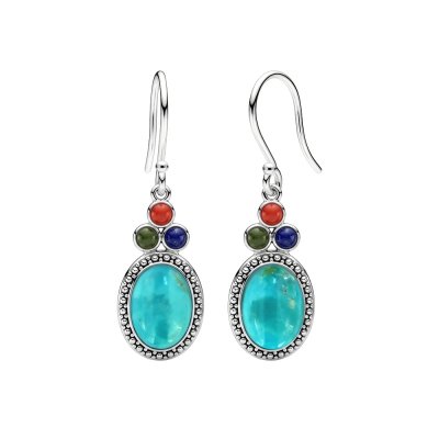 Multi Colors Sterling Silver Earrings