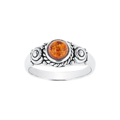 Sterling Silver Amber Ring