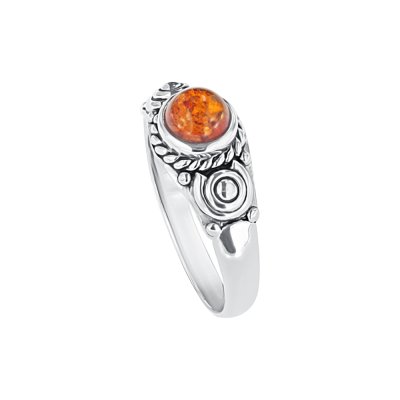 Sterling Silver Amber Ring