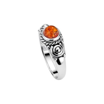 Sterling Silver Amber Ring
