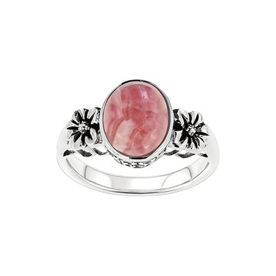 Sterling Silver Rhodochrosite Ring
