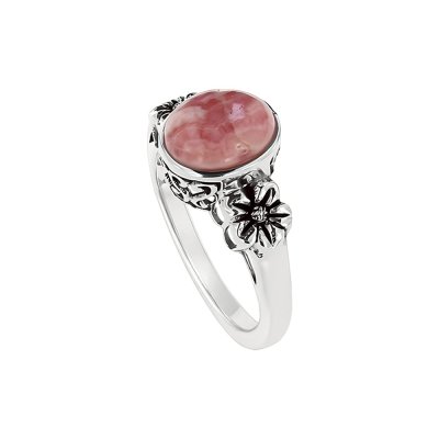 Sterling Silver Rhodochrosite Ring