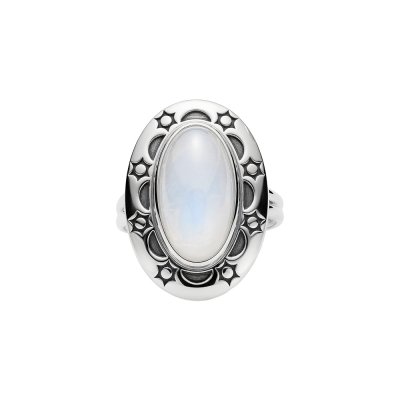 Sterling Silver Rainbow Moonstone Ring