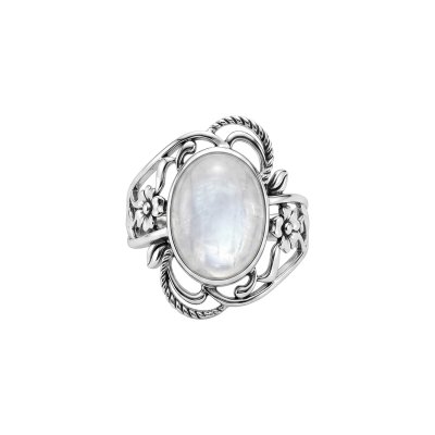 Rainbow Moonstone Sterling Silver Ring