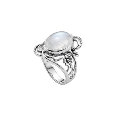 Rainbow Moonstone Sterling Silver Ring