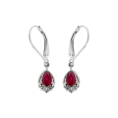 Sterling Silver Ruby Earrings
