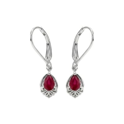 Sterling Silver Ruby Earrings